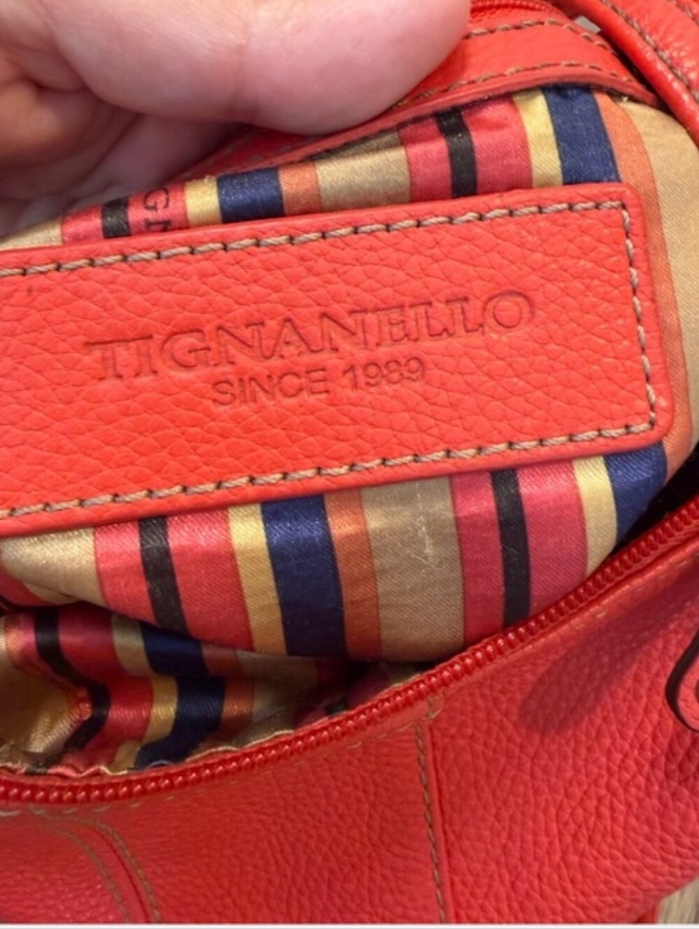 Tiganello Red Women's Leather Backpack Purse - Picture 7 of 9
